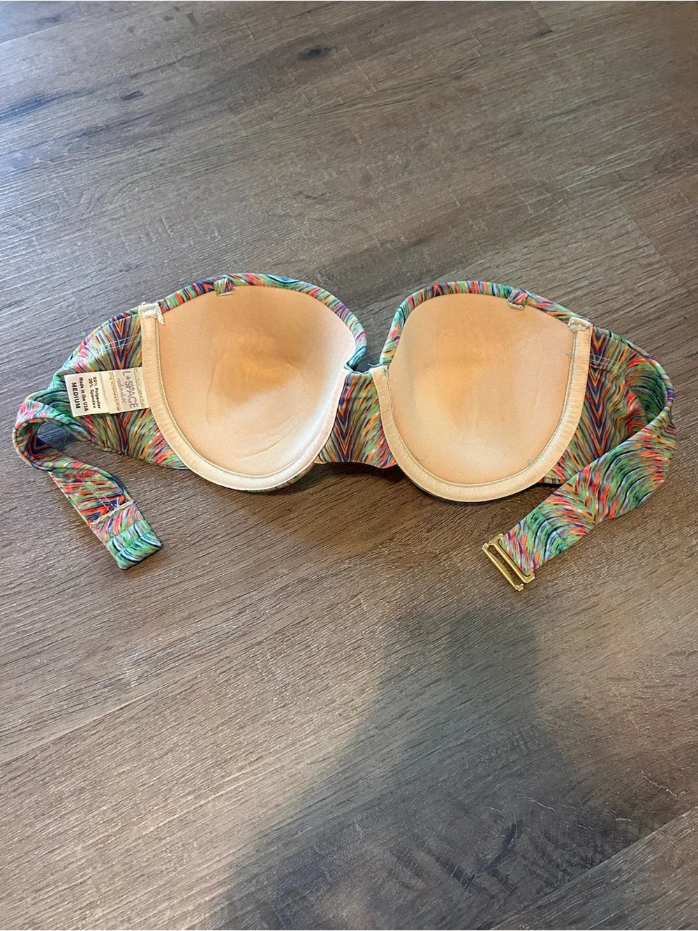 L*Space Bikini Top Womens Size M Multicolor Geometric Chevron Underwire